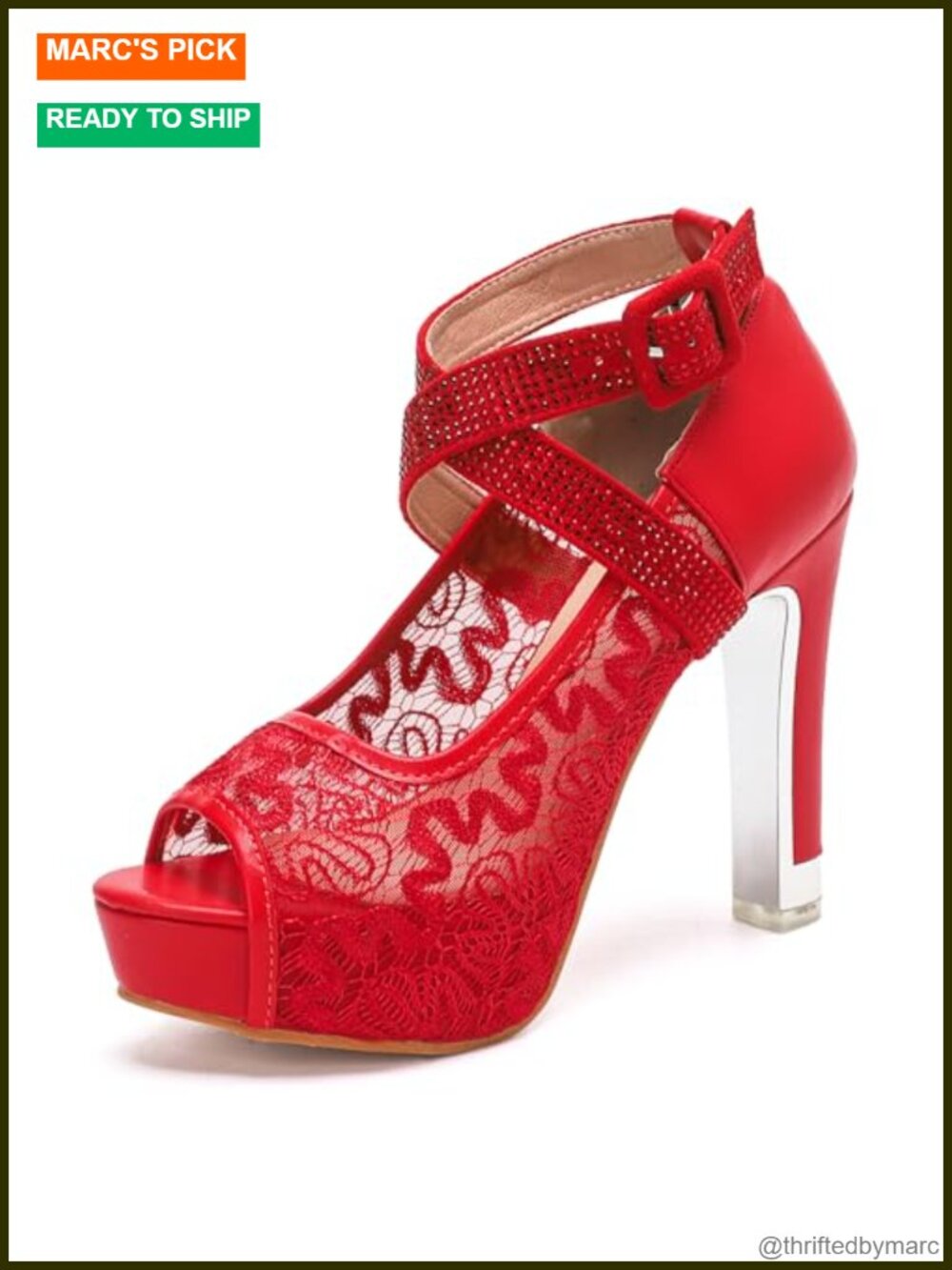 Women's Rhinestone Crisscross Ankle Strap Platform Heeled Sandals Open Toe